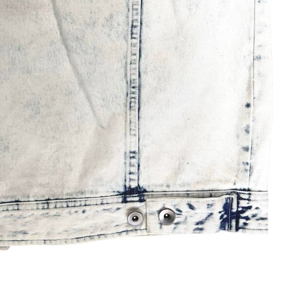 Y2k Acid Wash Jean Jacket Medium Casual Versatile Distressed 90s Upcycle It READ - Picture 10 of 14